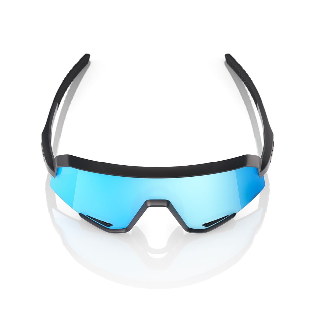 Lunettes 100% SLENDALE Noir Matt Hipper Mirror Bleu