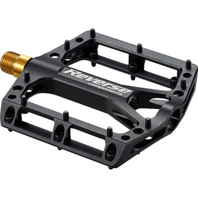 Pédales Plates REVERSE COMPONENTS BLACK ONE TITANIUM Axe Titane Noir