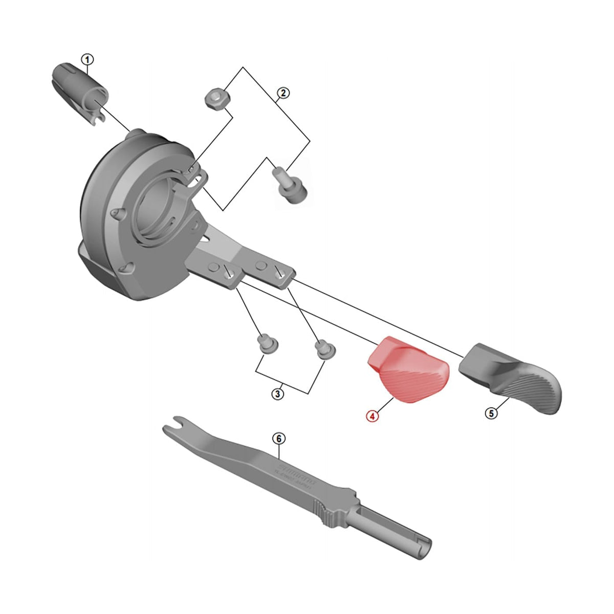 Poussoir A pour Commande de Vitesses Gauche SHIMANO XT Di2 SW-M8050 #Y0B300010
