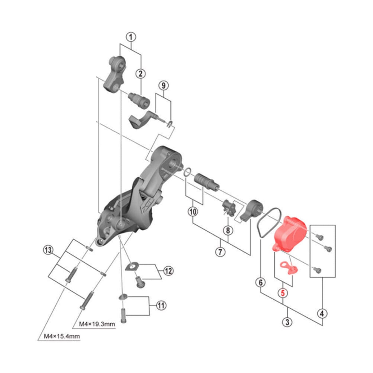 Cache Mécanisme Shadow+ pour Dérailleur Arrière SHIMANO RD-M8000 #Y5RT98150