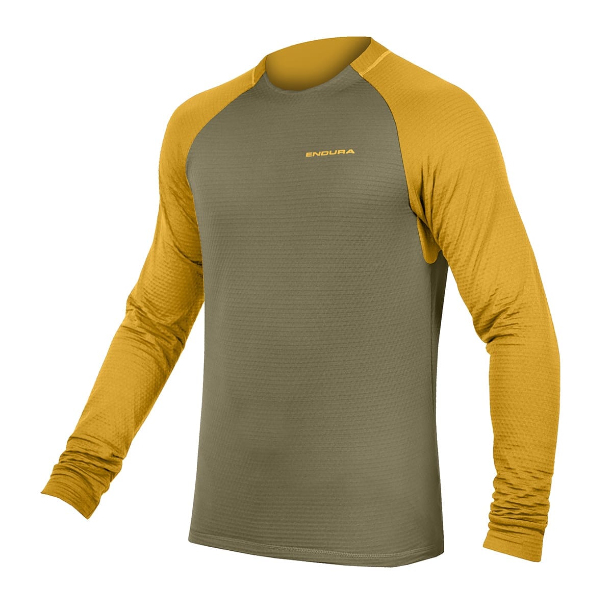 Maillot ENDURA SINGLETRACK FLEECE Manches Longues Kaki/Moutarde