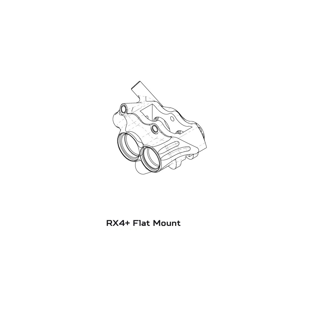Etrier de Frein Hydraulique HOPE RX4+ FM 34mm 4 Pistons Minéral Noir