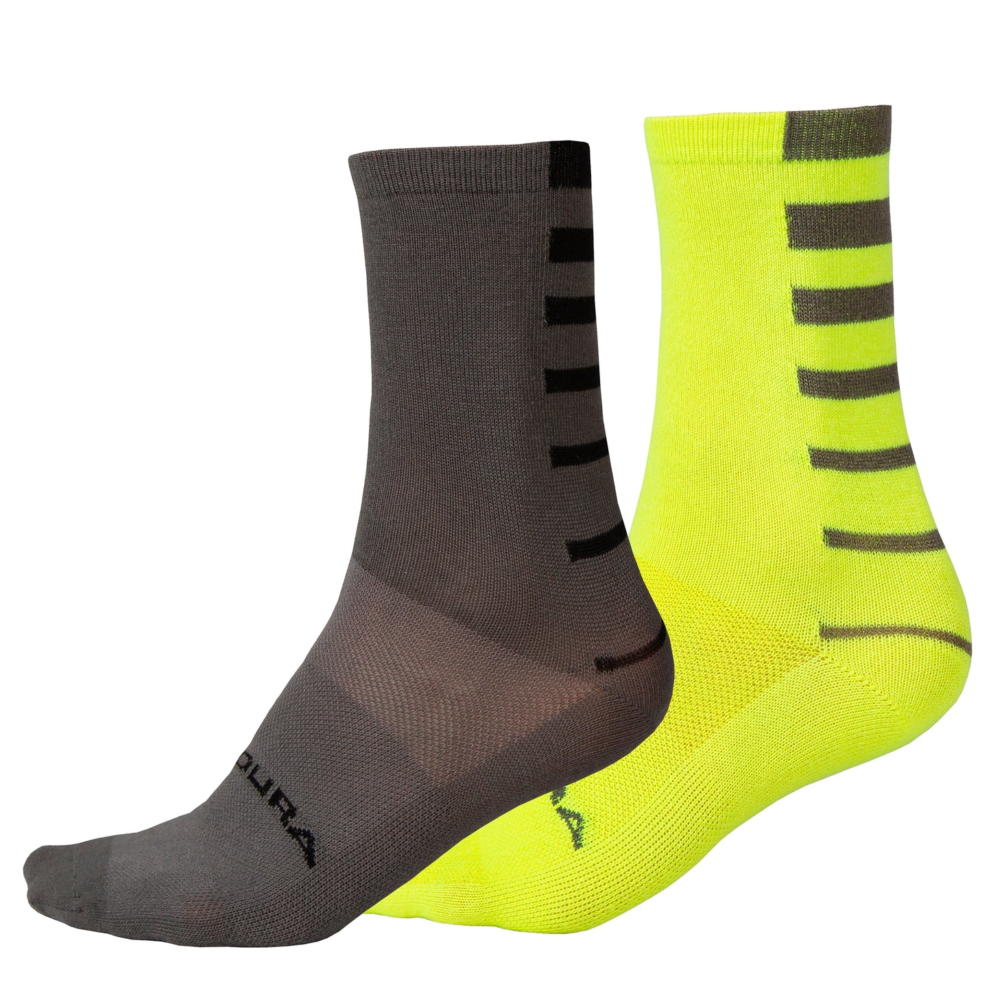 Chaussettes ENDURA COOLMAX STRIPE 2 Paires Jaune/Gris