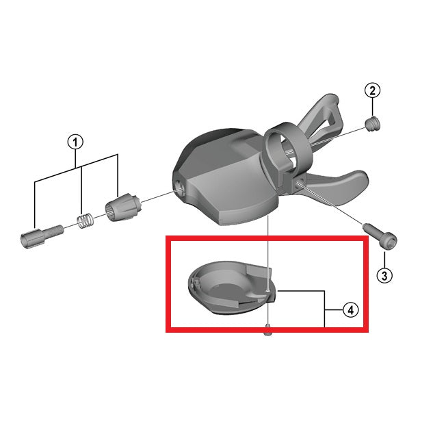 Couvercle Inférieur pour Commande de Vitesse SHIMANO CUES SL-U4000-9R Droit