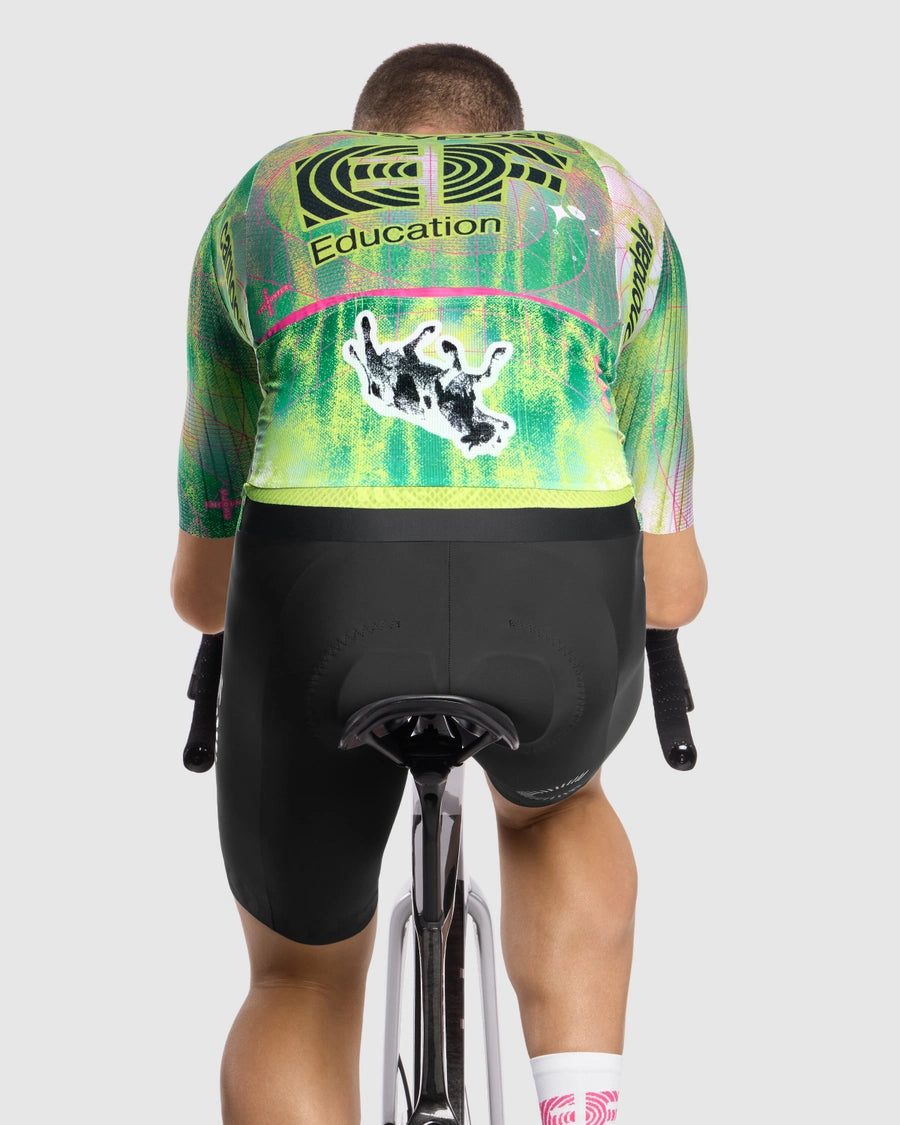 Maillot ASSOS EQUIPE RS S11 EDUCATION FIRST CLOSE ENCOUNTER Manches Courtes Vert/Jaune