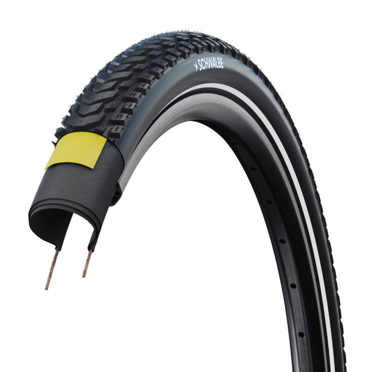 Pneu SCHWALBE MARATHON MONDIAL 650x62 ADDIX V-Guard Reflex TubeType Souple Noir