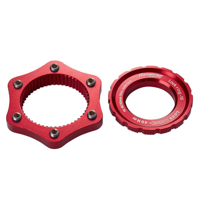 Adaptateur Centerlock > 6 Trous REVERSE COMPONENTS Rouge