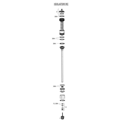 Kit Piston Upgrade Isolator RC 3 Positions pour Fourche ROCKSHOX DOMAIN 38MM C1+ (2025+)