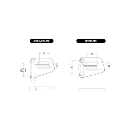 Prolongateurs de Cintre DEDA JET2 EVO Carbone Taille M 370mm