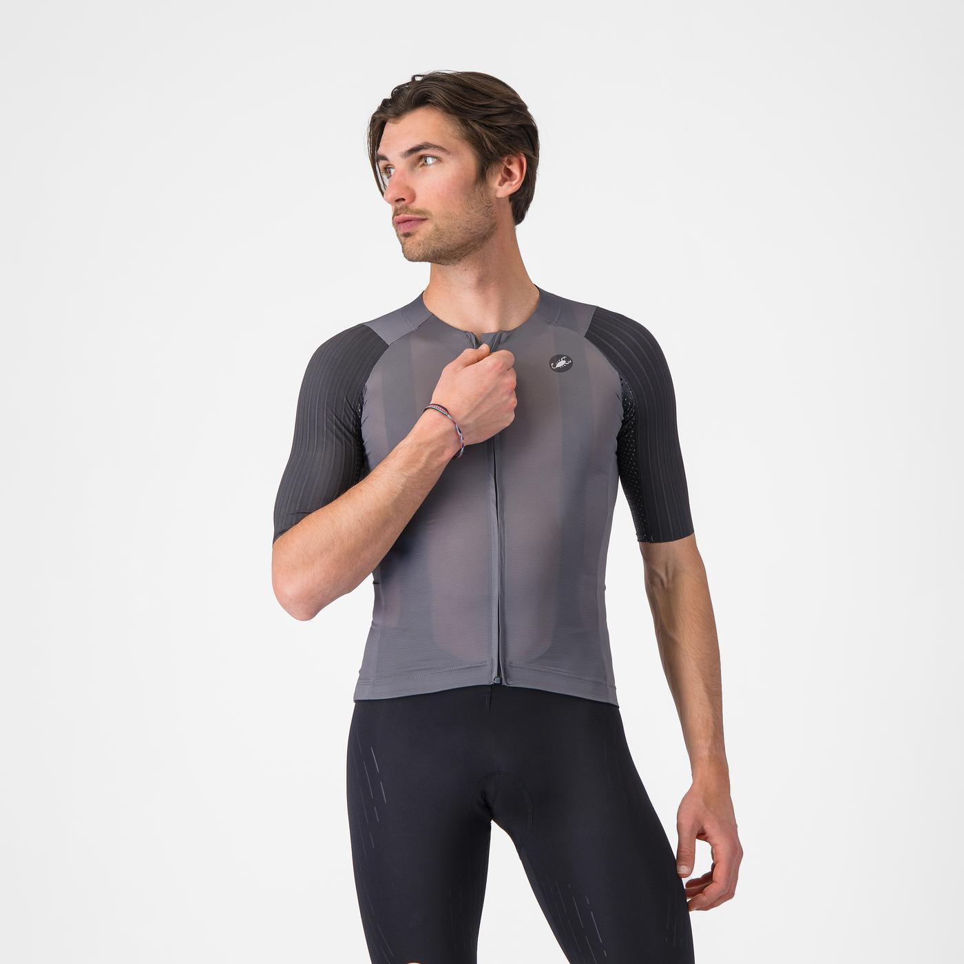 Maillot CASTELLI AERO RACE 8S Manches Courtes Gris