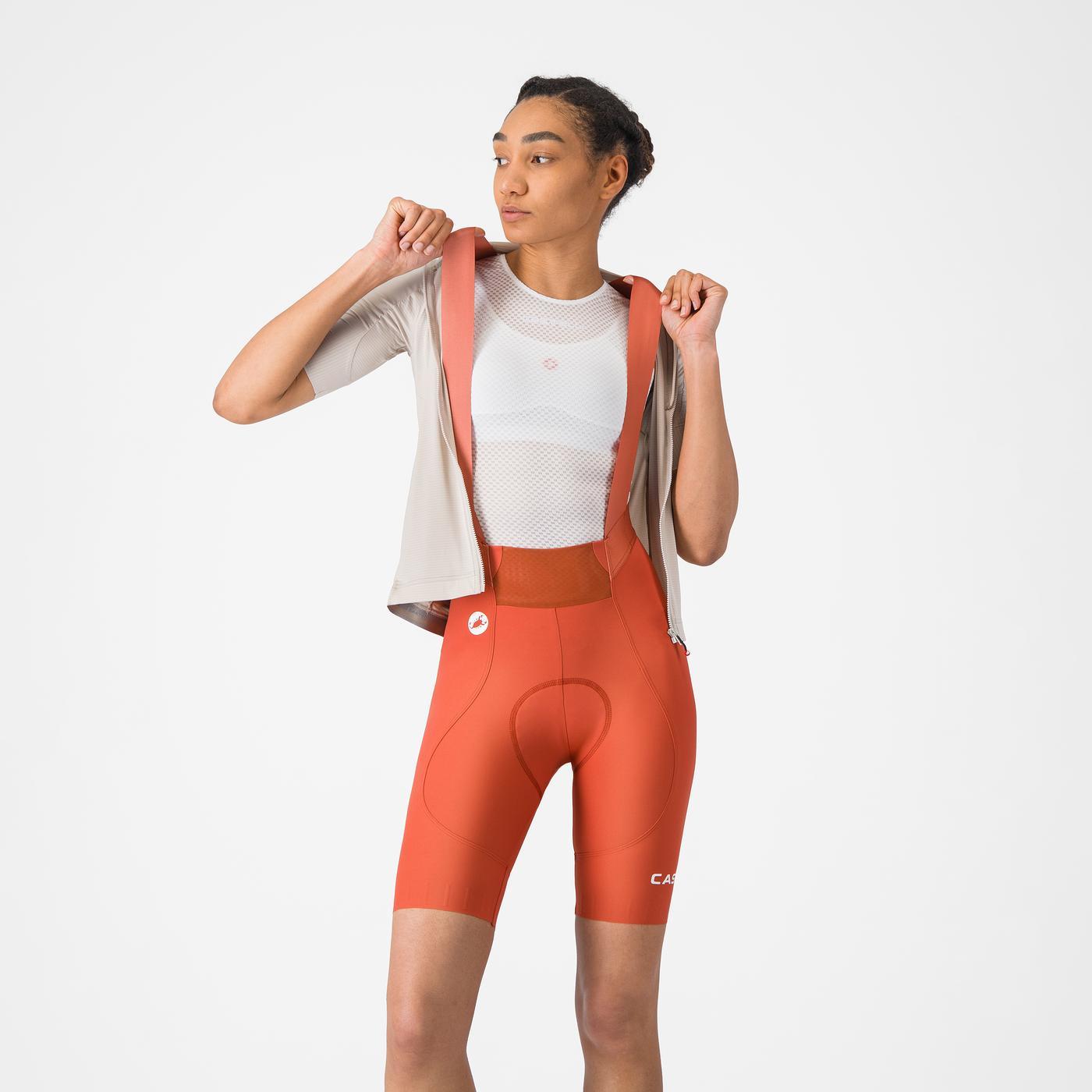 Cuissard Court à Bretelles CASTELLI ESPRESSO 2 W DT Femme Paprika