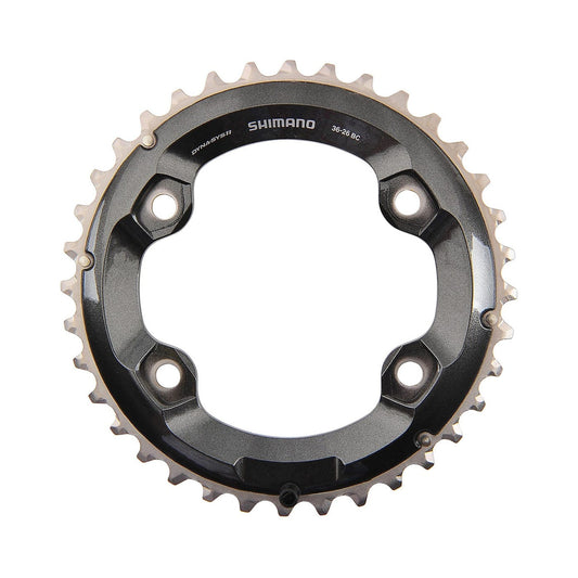 Plateau Extérieur SHIMANO XT M8000 11V Double 4 Trous 96mm — vue du plateau sur fond blanc