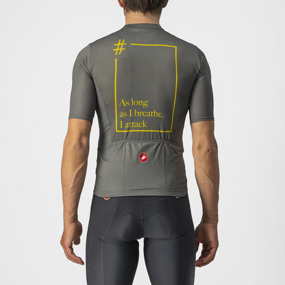 Maillot CASTELLI BREATHE ATTACK Manches Courtes Gris/Vert