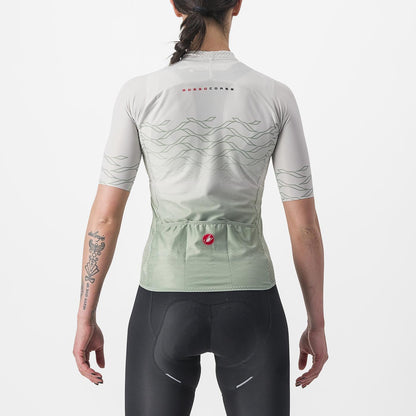 Maillot CASTELLI CLIMBER'S 2.0 W Femme Manches Courtes Gris/Vert