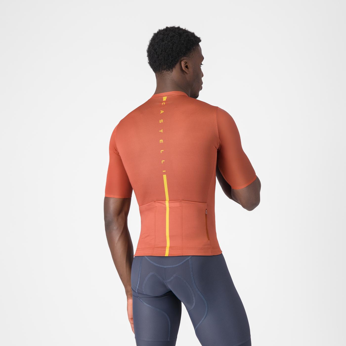 Maillot CASTELLI DRITTONE LOGO Manches Courtes Paprika