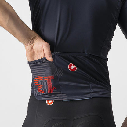 Maillot CASTELLI 13 SCREEN Manches Courtes Bleu/Rouge