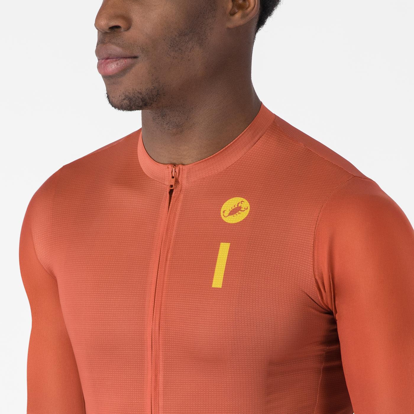 Maillot CASTELLI DRITTONE LOGO Manches Courtes Paprika