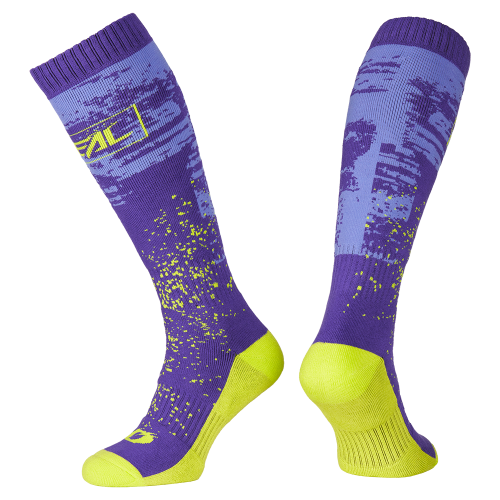 Chaussettes O'NEAL PRO MX PAINT Violet/Jaune Fluo