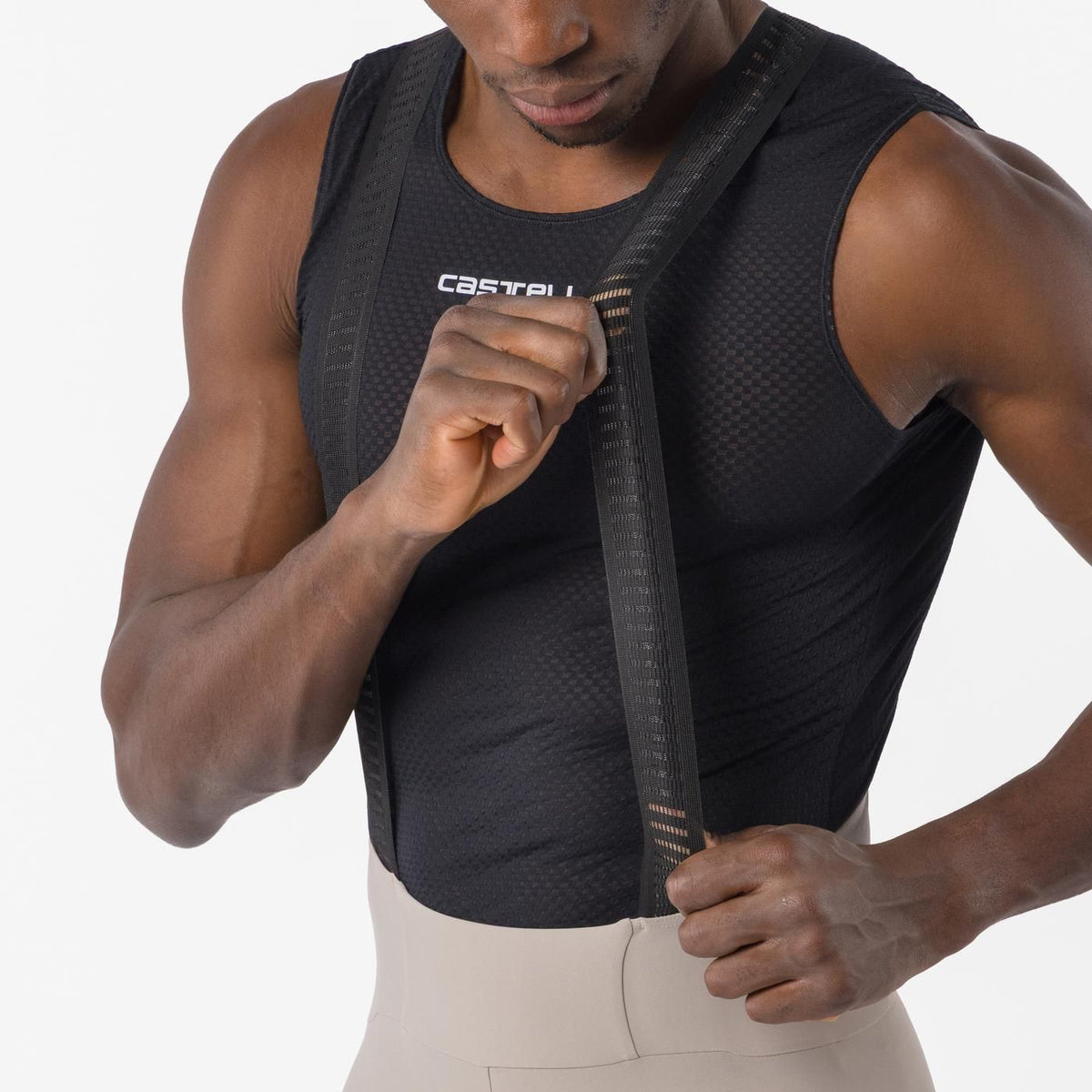Cuissard Long à Bretelles CASTELLI ESPRESSO Transition Beige