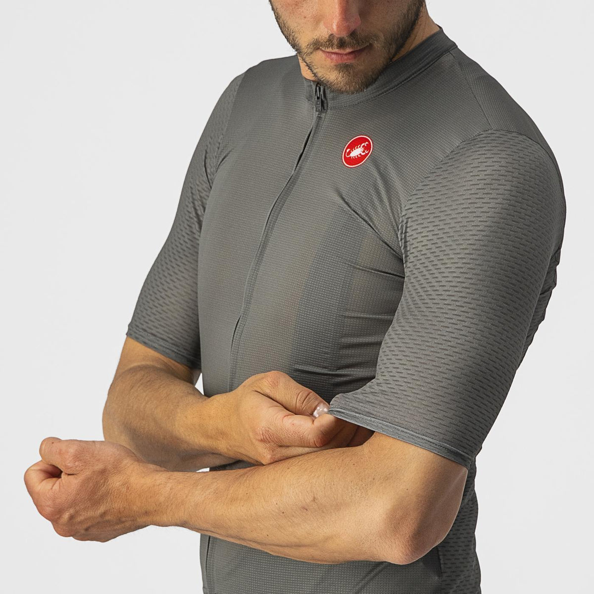 Maillot CASTELLI BREATHE ATTACK Manches Courtes Gris/Vert