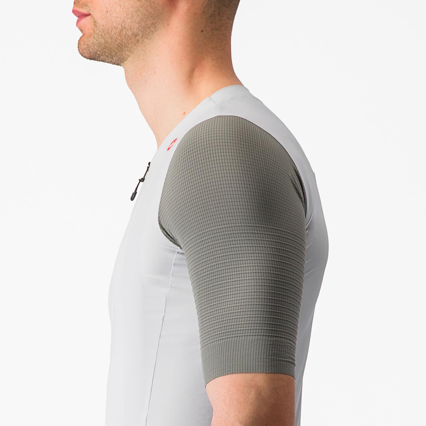 Maillot CASTELLI PREMIO Manches Courtes Blanc/Gris