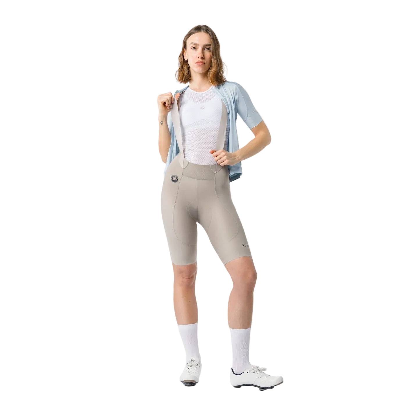 Cuissard Court à Bretelles CASTELLI ESPRESSO 2 W DT Femme Gris Clay
