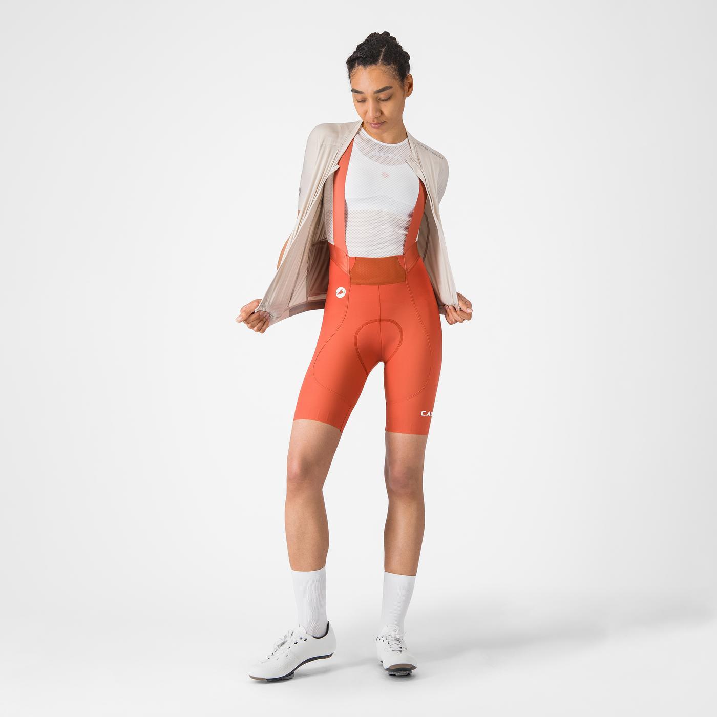Cuissard Court à Bretelles CASTELLI ESPRESSO 2 W DT Femme Paprika