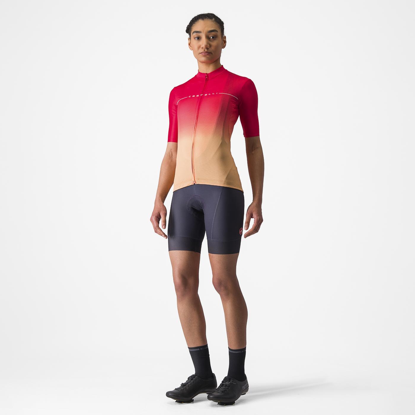 Maillot CASTELLI SALITA Femme Manches Courtes Rose/Orange