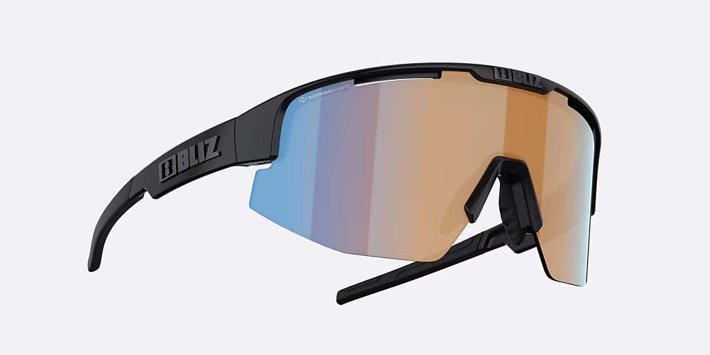 Lunettes BLIZ MATRIX Noir Matt Écran Coral/Orange Bleu Iridium