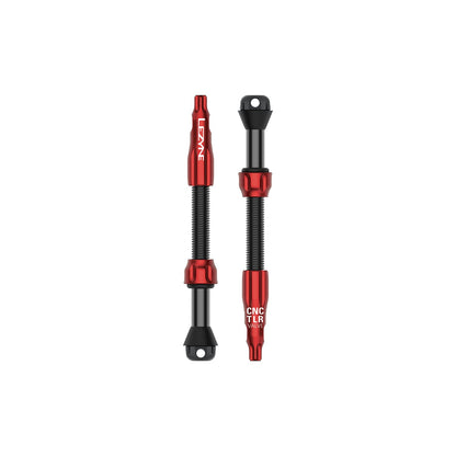 Lot de 2 Valves Tubeless LEZYNE CNC PRO 60mm Rouge