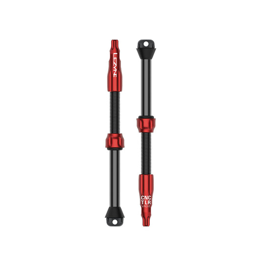 Lot de 2 Valves Tubeless LEZYNE CNC PRO 80mm Rouge