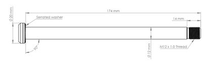 Axe de Roue Arrière BURGTEC 174mm pour Cadre Yeti Or