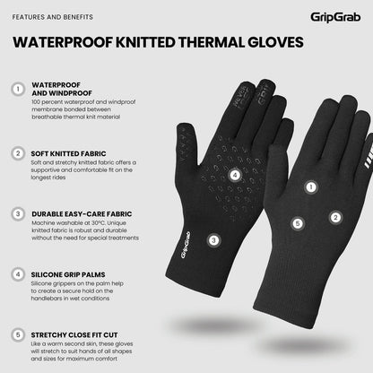 Gants GRIPGRAB HIVER IMPERMEABLES Noir
