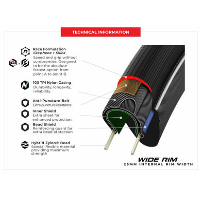Pneu VITTORIA CORSA N.EXT WIDE Graphene G2.0 Tubeless Ready Noir