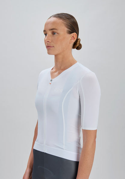 Maillot POC RACEDAY Femme Manches Courtes Blanc
