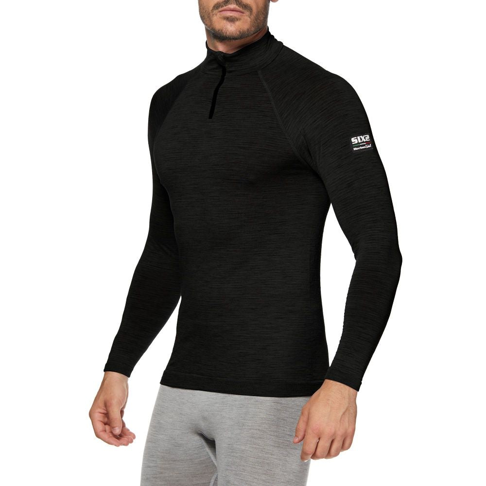 Sous-Vêtement SIXS TS13 MERINOS Manches Longues Noir