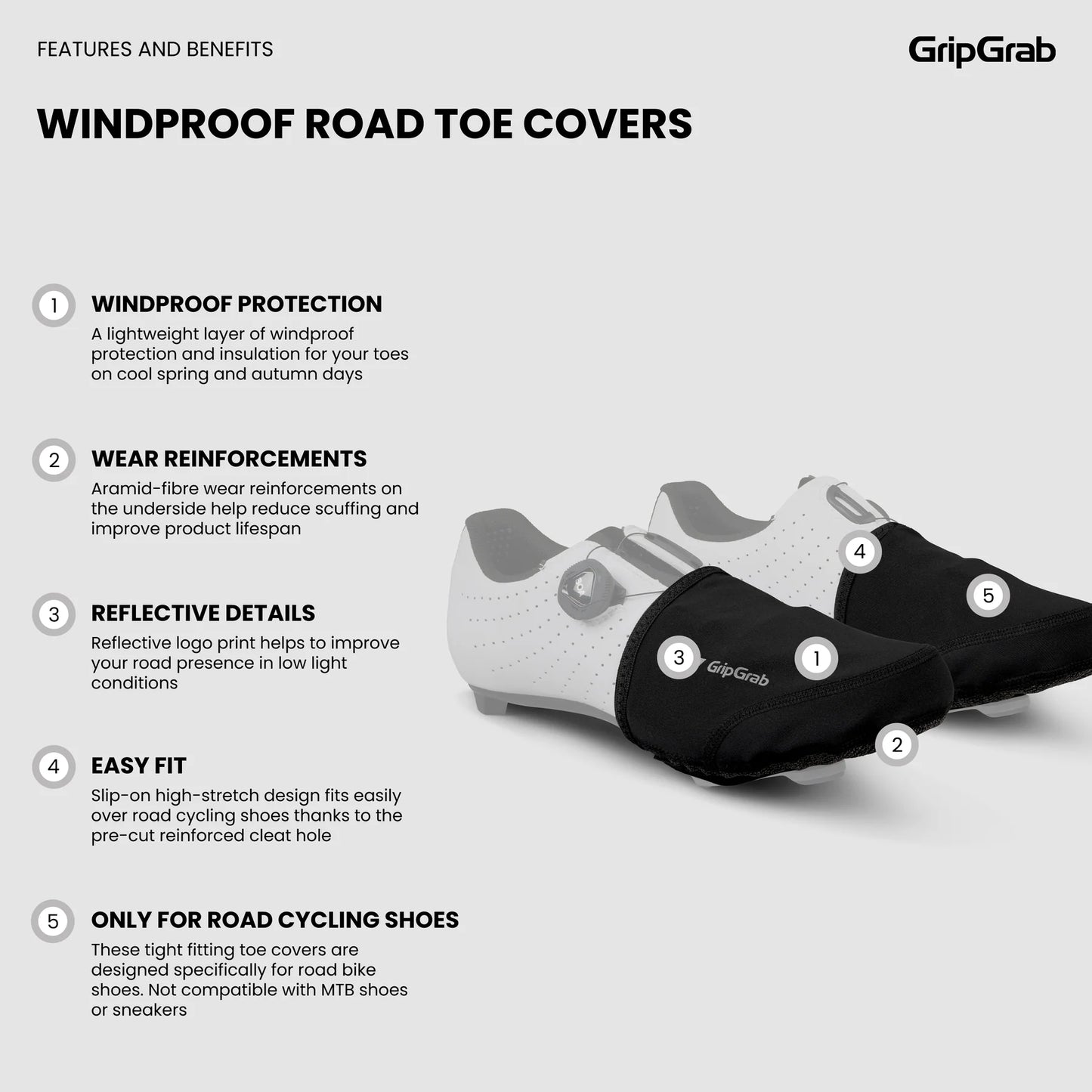 Couvre-Orteils GRIPGRAB WINDPROOF Noir