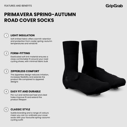 Couvre-Chaussures GRIPGRAB PRIMAVERA SPRING AUTUMN ROAD Noir