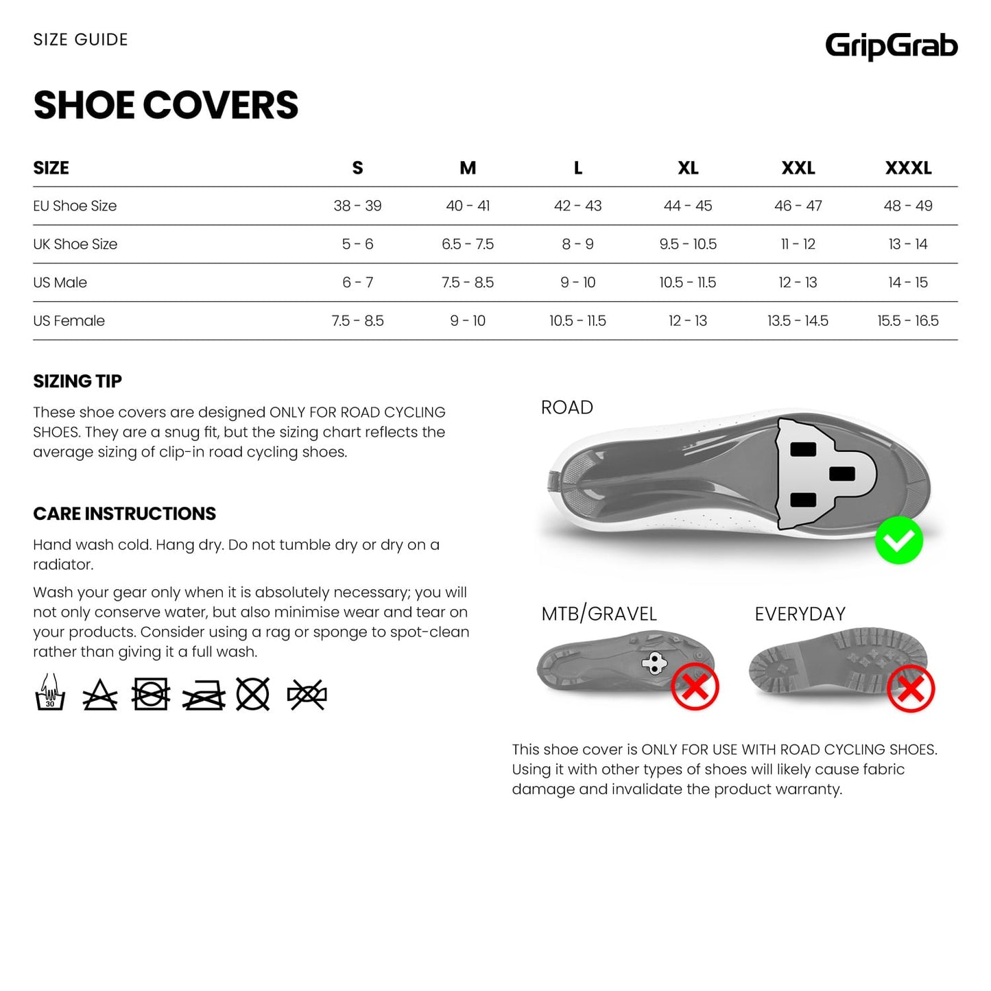 Couvre-Chaussures GRIPGRAB ARTIC 2 WATERPROOF ROAD Noir