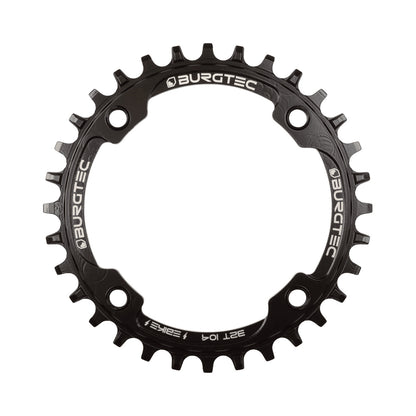 Plateau Mono BURGTEC E-BIKE THICK THIN Intérieur 104mm — vue du plateau sur fond blanc