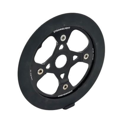 Plateau Mono STRONGLIGHT BOSCH GEN4 12V (Déport 50mm) avec Bash — vue du plateau sur fond blanc