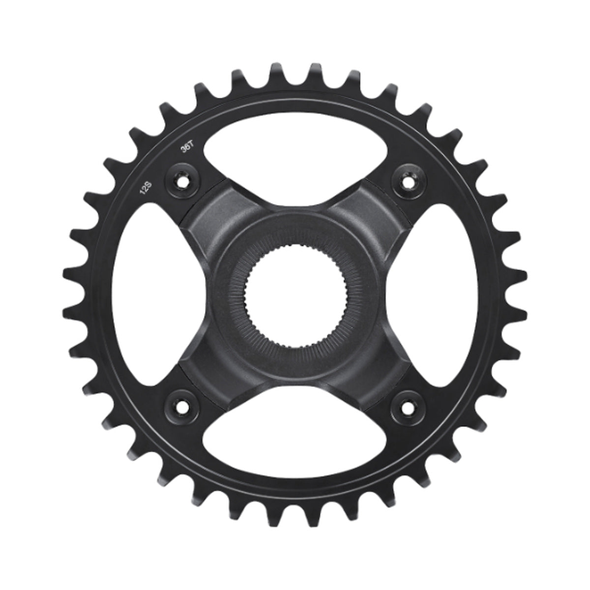 Plateau Mono E-Bike SHIMANO SM-CRE70-12-B 12V Ligne de chaîne 53 mm — vue du plateau sur fond blanc