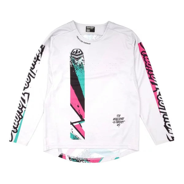 Maillot TROY LEE DESIGNS SPRINT FULL PULL Junior Manches Longues Blanc