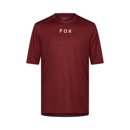Maillot FOX RANGER WORDMARK Manches Courtes Bordeaux