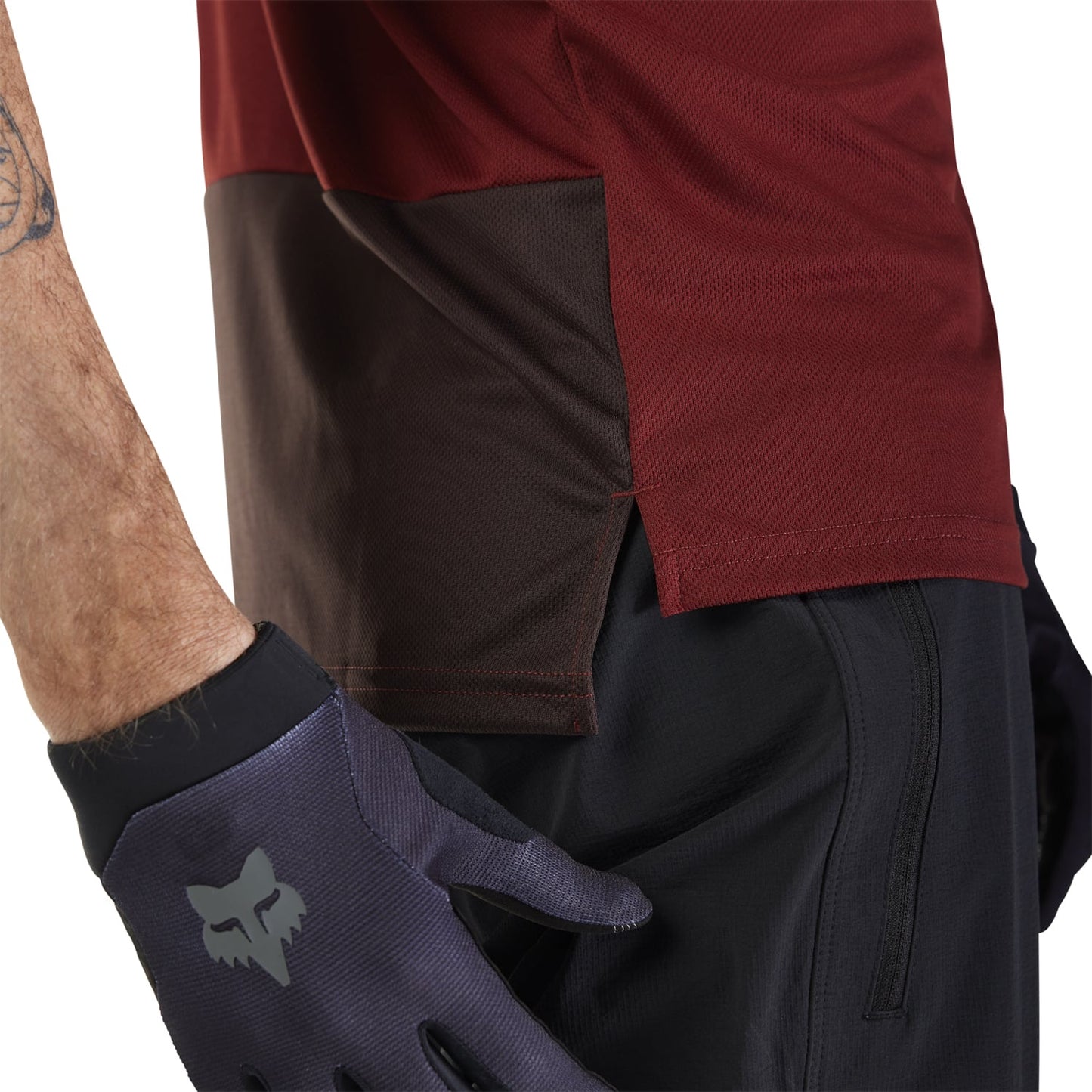 Maillot FOX RANGER WORDMARK Manches Courtes Bordeaux