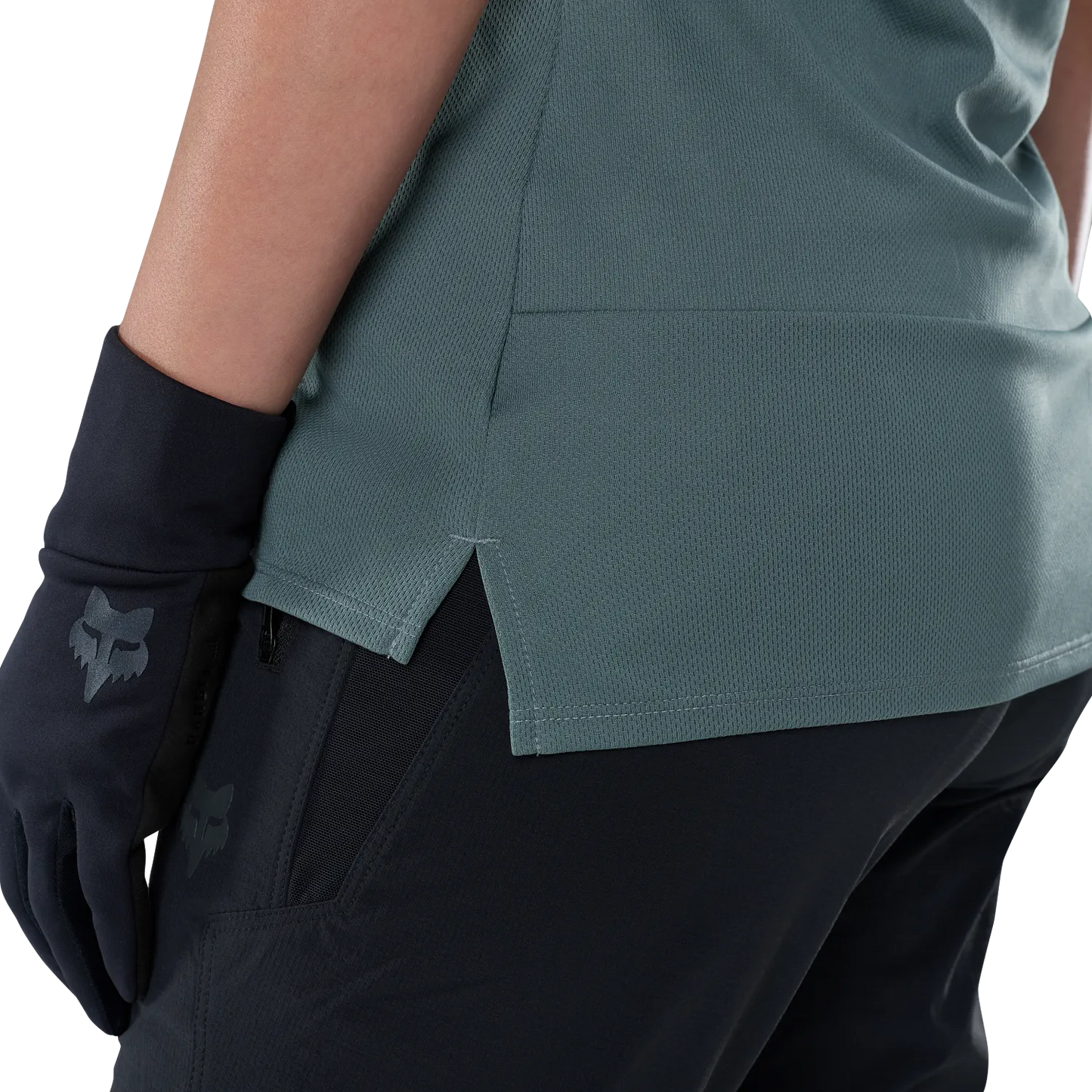 Maillot FOX RANGER HEAD Femme Manches Courtes Vert Sauge