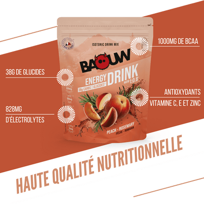 Boisson Énergétique BAOUW ISOTONIC (585g) Pêche Romarin