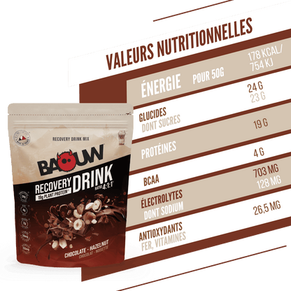 Boisson de Récupération BAOUW RECOVERY (500g) Chocolat Noisette