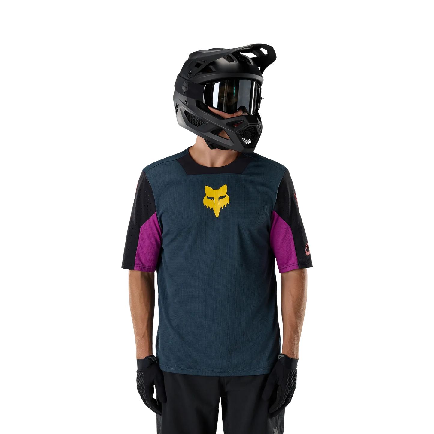 Maillot FOX DEFEND CREATION Manches Courtes Bleu