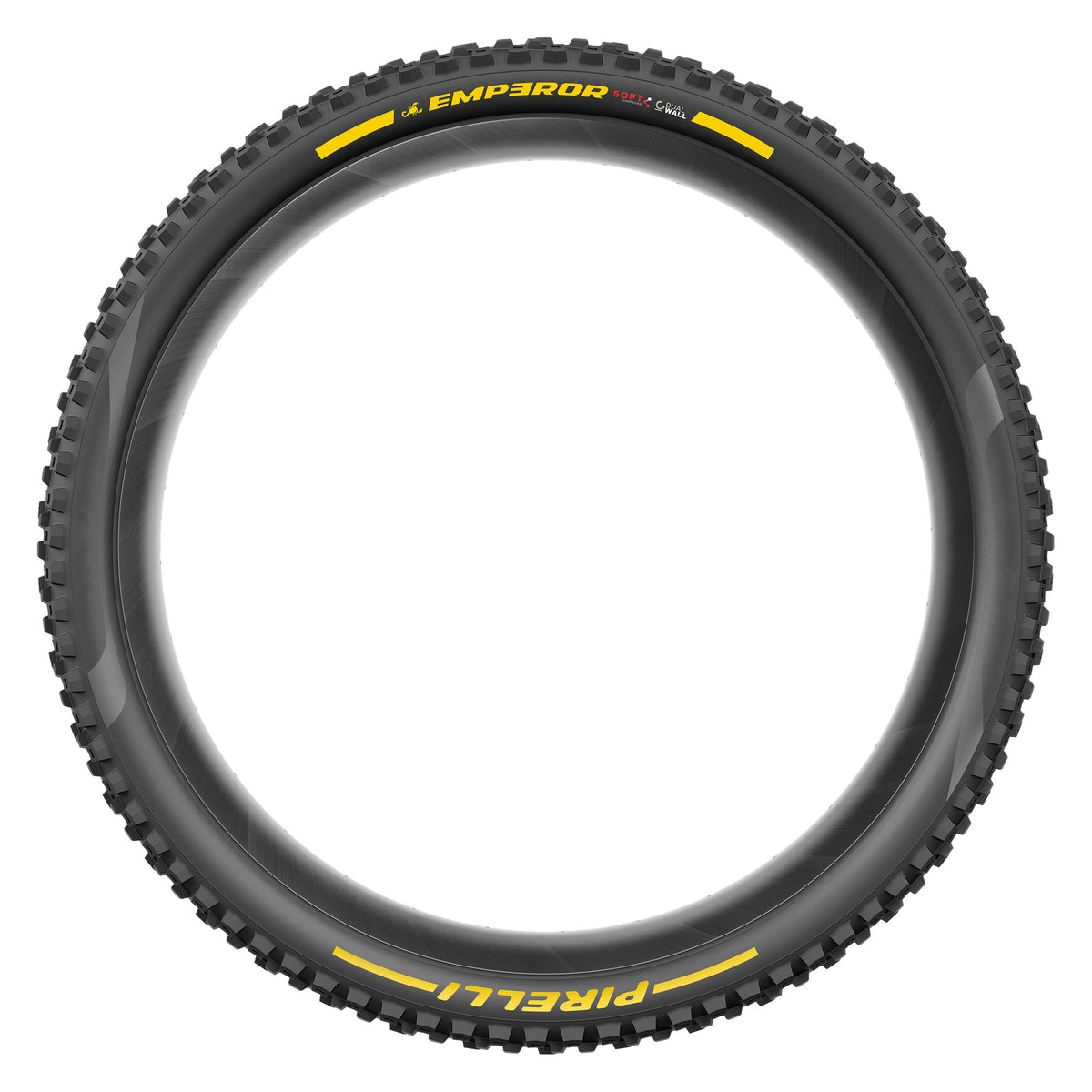 Pneu PIRELLI SCORPION EMPEROR 27.5x2.40 Soft DualWall Tubeless Ready Souple Noir/Jaune Team Edition